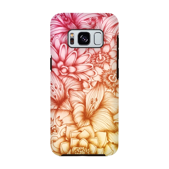 Galaxy S8 StrongFit Tropical Flowers by ECMazur 
