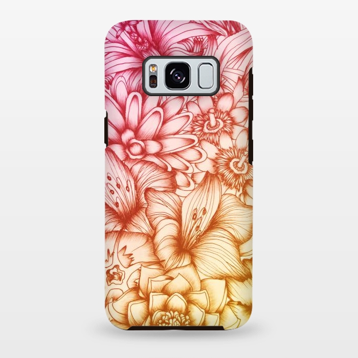 Galaxy S8 plus StrongFit Tropical Flowers by ECMazur 
