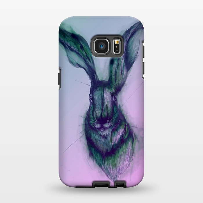 Galaxy S7 EDGE StrongFit Watercolor Hare by ECMazur 