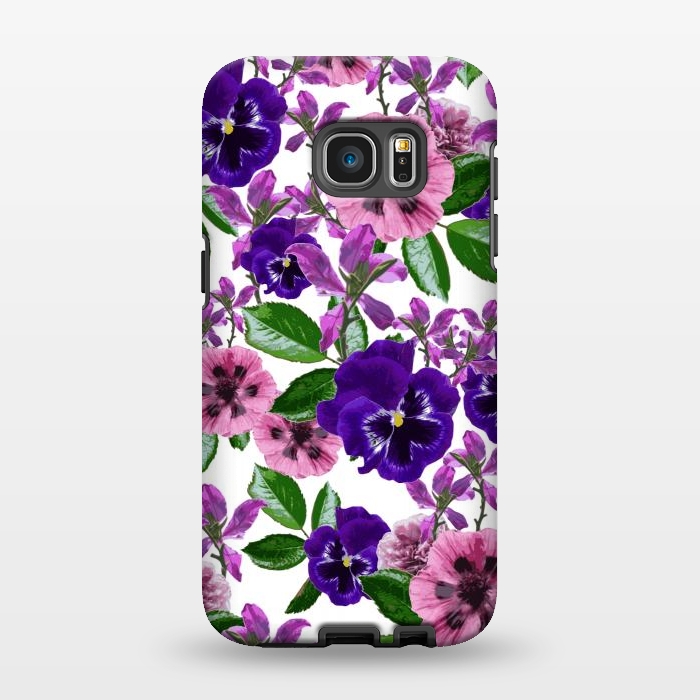 Galaxy S7 EDGE StrongFit White Floral Garden by Zala Farah