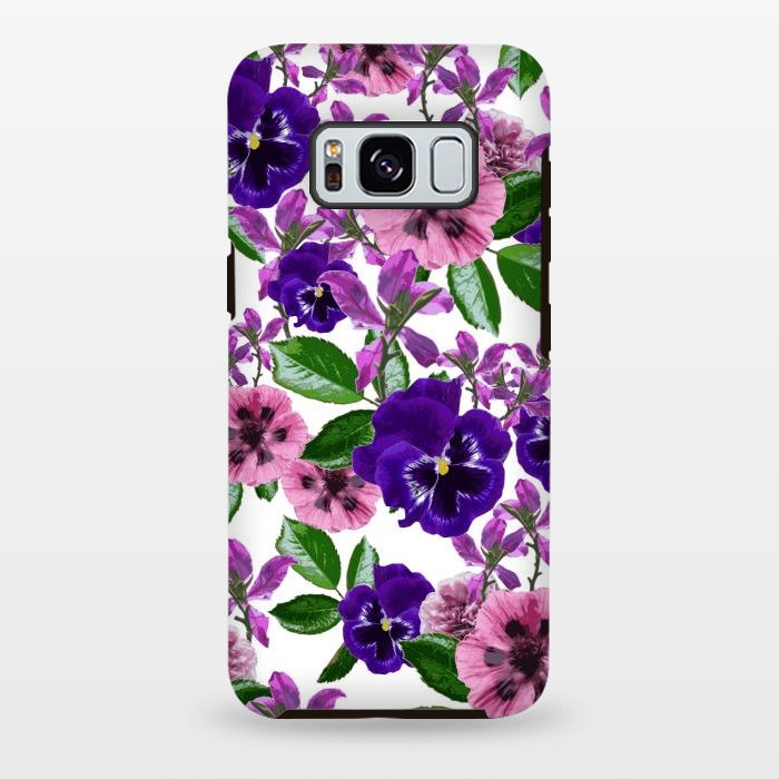 Galaxy S8 plus StrongFit White Floral Garden by Zala Farah