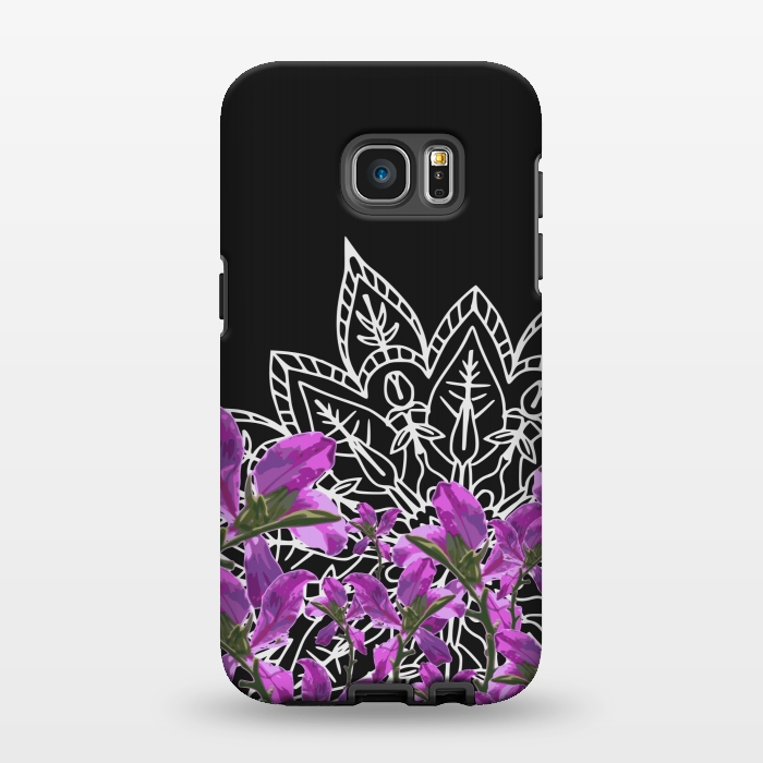 Galaxy S7 EDGE StrongFit Mandala + Purple Vines by Zala Farah