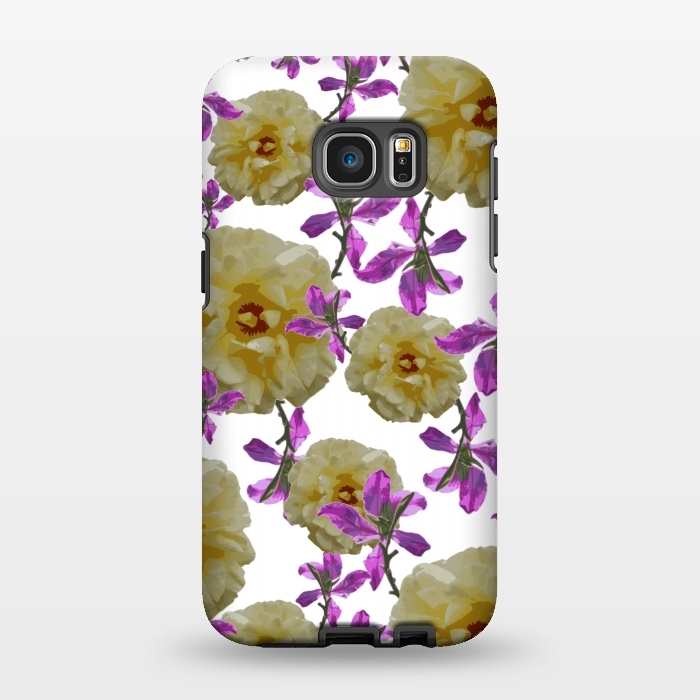 Galaxy S7 EDGE StrongFit Flowers + Purple Vines by Zala Farah