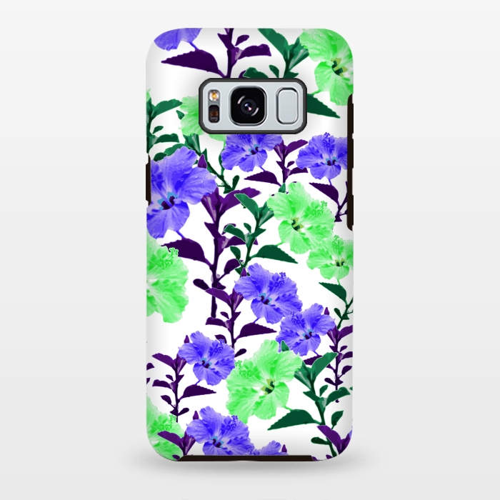 Galaxy S8 plus StrongFit Neon Flowers by Zala Farah