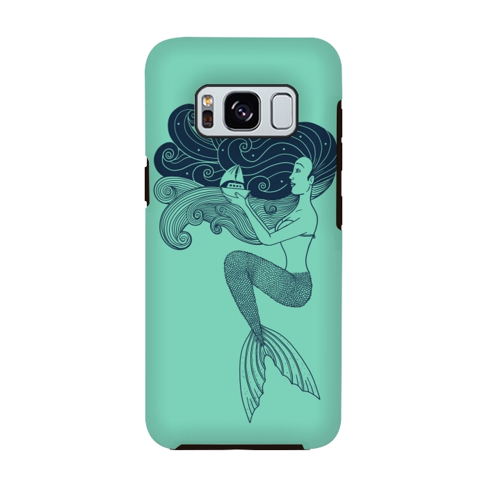Galaxy S8 StrongFit Mermaid Night green by Coffee Man