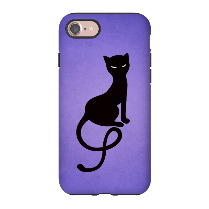 iPhone 7 StrongFit Purple Gracious Evil Black Cat by Boriana Giormova