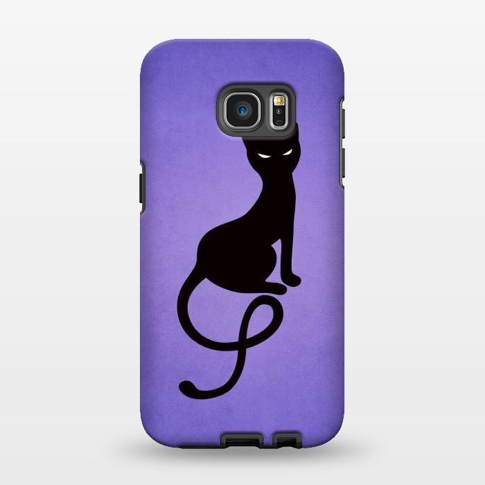 Galaxy S7 EDGE StrongFit Purple Gracious Evil Black Cat by Boriana Giormova