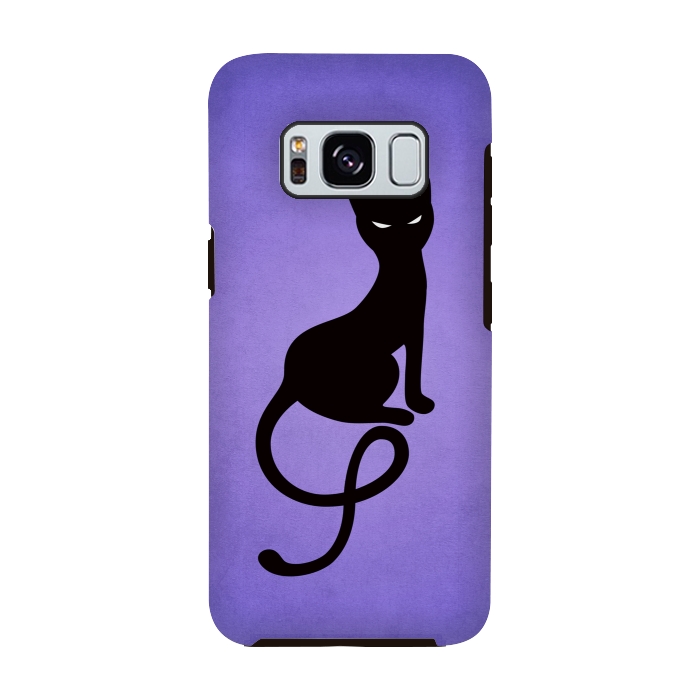 Galaxy S8 StrongFit Purple Gracious Evil Black Cat by Boriana Giormova