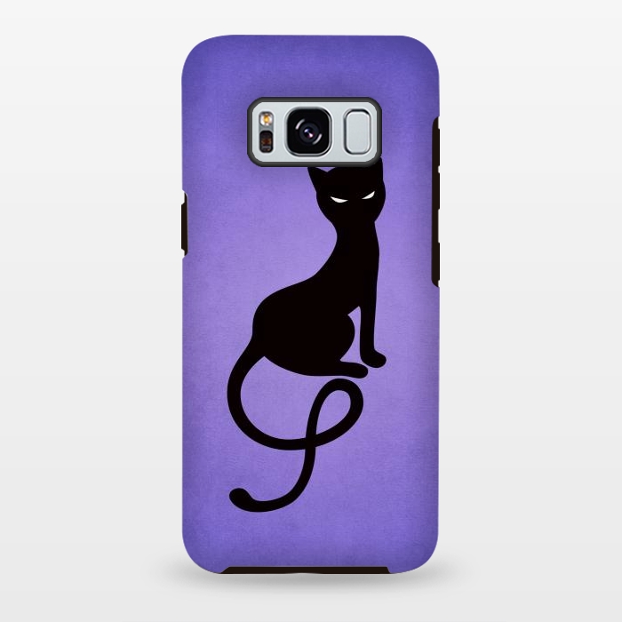 Galaxy S8 plus StrongFit Purple Gracious Evil Black Cat by Boriana Giormova