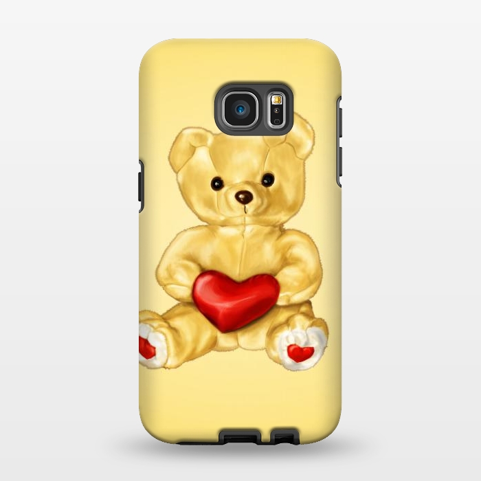 Galaxy S7 EDGE StrongFit Cute Teddy Bear Hypnotist With Heart by Boriana Giormova