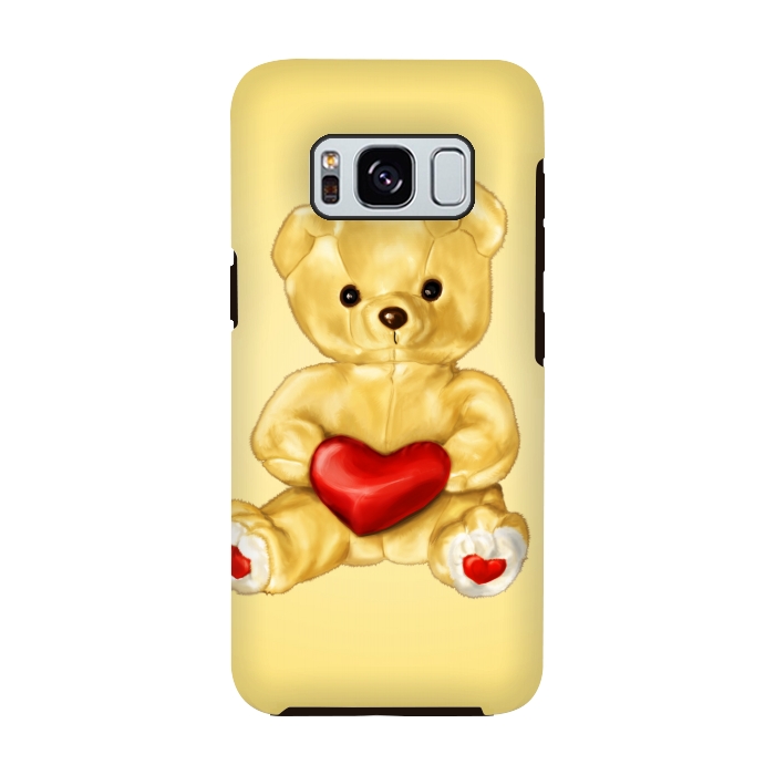 Galaxy S8 StrongFit Cute Teddy Bear Hypnotist With Heart by Boriana Giormova