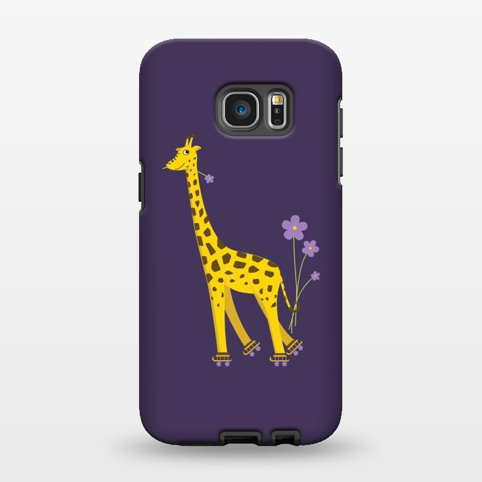 Galaxy S7 EDGE StrongFit Cute Funny Rollerskating Giraffe by Boriana Giormova