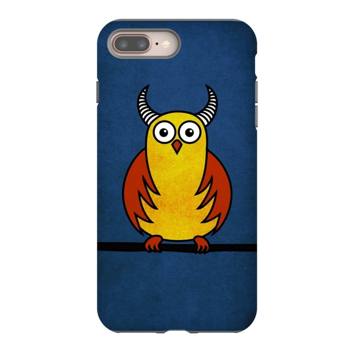 iPhone 7 plus StrongFit Funny Cartoon Horned Owl by Boriana Giormova