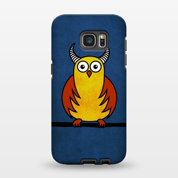 Galaxy S7 EDGE StrongFit Funny Cartoon Horned Owl by Boriana Giormova