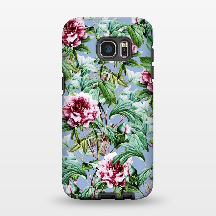 Galaxy S7 EDGE StrongFit Frosty Florals by Uma Prabhakar Gokhale