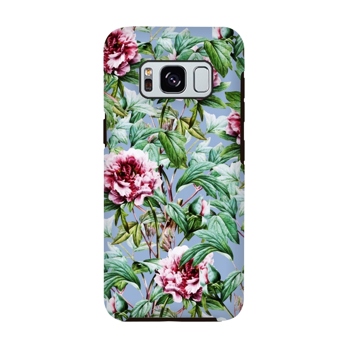 Galaxy S8 StrongFit Frosty Florals by Uma Prabhakar Gokhale