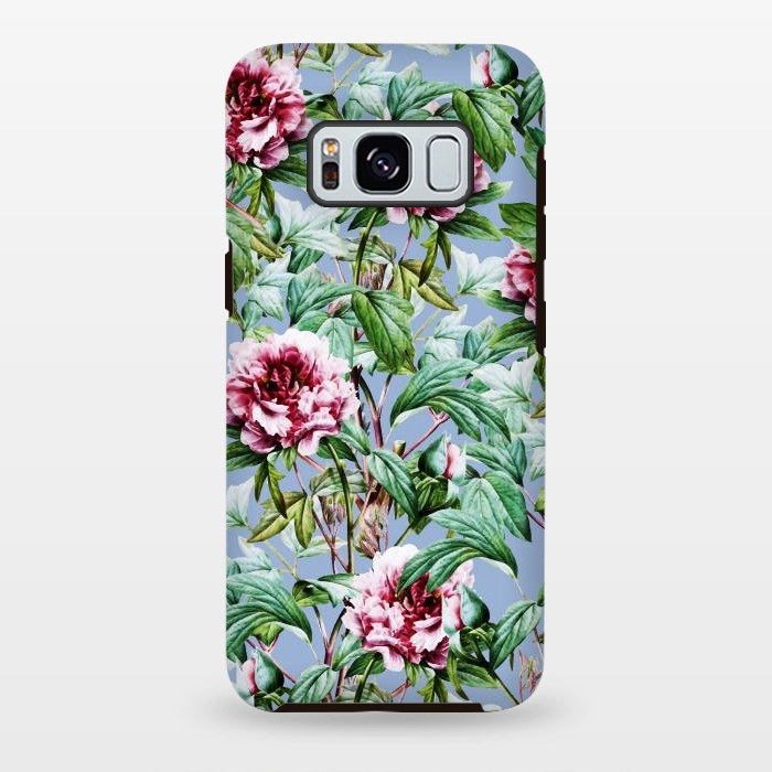 Galaxy S8 plus StrongFit Frosty Florals by Uma Prabhakar Gokhale