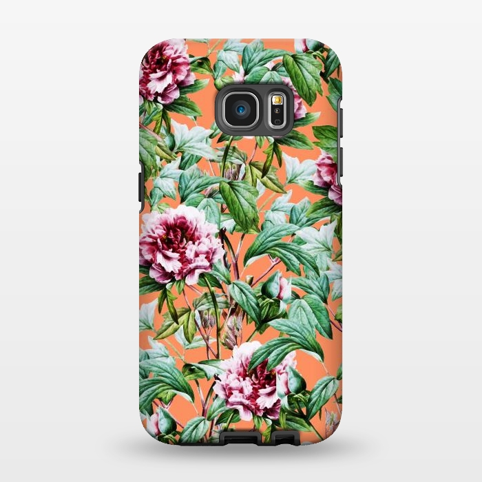 Galaxy S7 EDGE StrongFit Frosty Florals V2 by Uma Prabhakar Gokhale