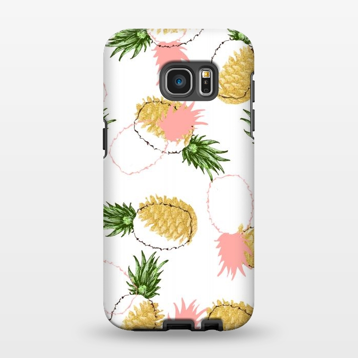 Galaxy S7 EDGE StrongFit Pineapples & Pine Cones by Uma Prabhakar Gokhale