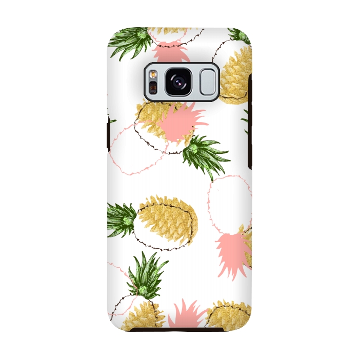 Galaxy S8 StrongFit Pineapples & Pine Cones by Uma Prabhakar Gokhale