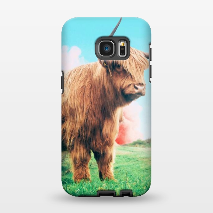 Galaxy S7 EDGE StrongFit Highland Cow by Uma Prabhakar Gokhale