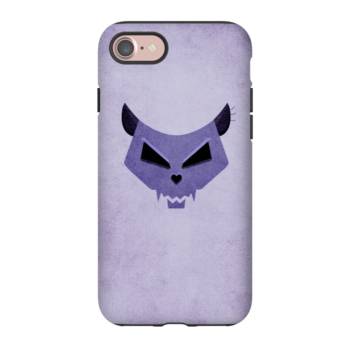iPhone 7 StrongFit Purple Evil Cat Skull by Boriana Giormova
