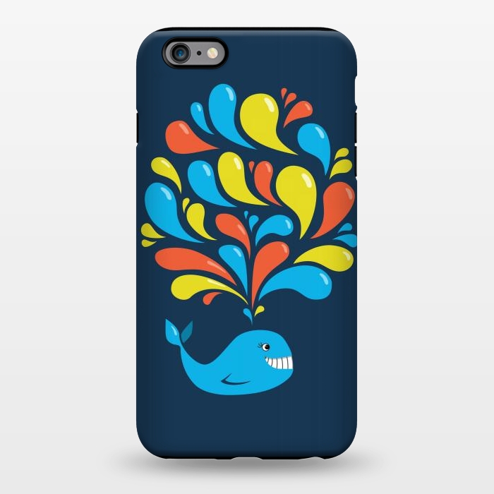iPhone 6/6s plus StrongFit Cute Colorful Splash Cartoon Blue Whale by Boriana Giormova