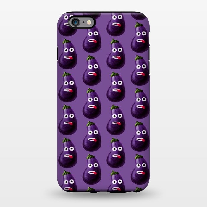 iPhone 6/6s plus StrongFit Purple Funny Cartoon Eggplant Pattern by Boriana Giormova