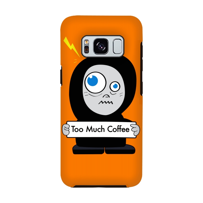 Galaxy S8 StrongFit Funny Cartoon Character Too Much Coffee by Boriana Giormova
