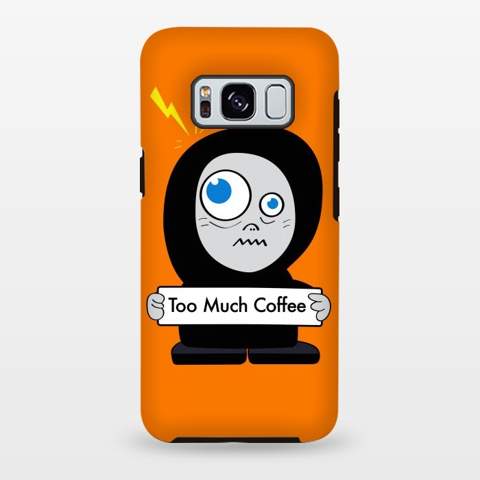 Galaxy S8 plus StrongFit Funny Cartoon Character Too Much Coffee by Boriana Giormova