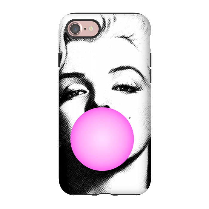 iPhone 7 StrongFit Marilyn Chewing Gum Bubble by Mitxel Gonzalez