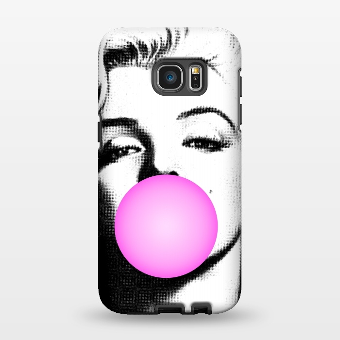Galaxy S7 EDGE StrongFit Marilyn Chewing Gum Bubble by Mitxel Gonzalez