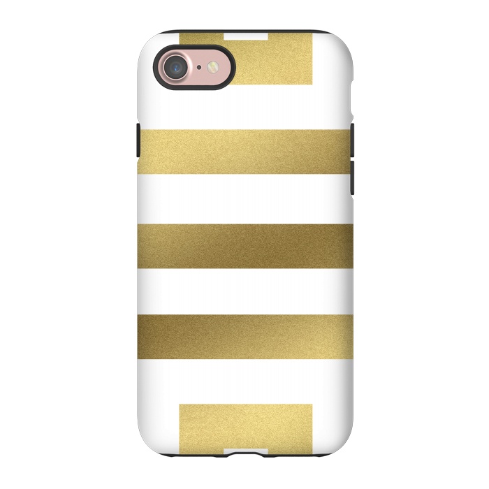 iPhone 7 StrongFit Gold Stripes by Caitlin Workman