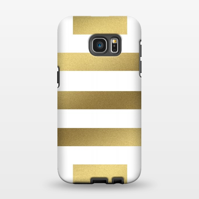 Galaxy S7 EDGE StrongFit Gold Stripes by Caitlin Workman