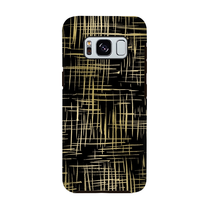 Galaxy S8 StrongFit Crosshatch Black by Caitlin Workman