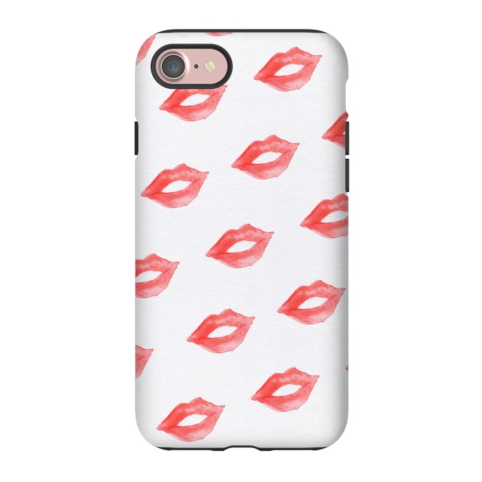 iPhone 7 StrongFit Lips Red by Caitlin Workman