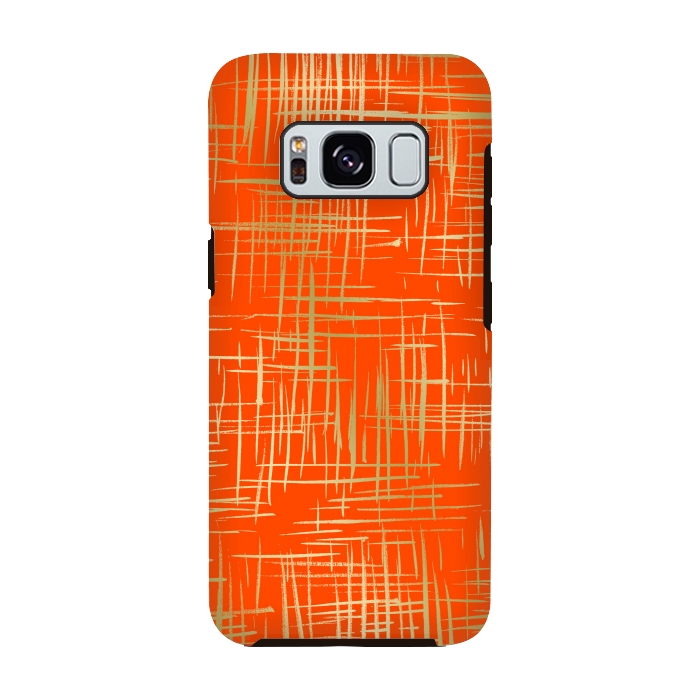 Galaxy S8 StrongFit Crosshatch Red by Caitlin Workman