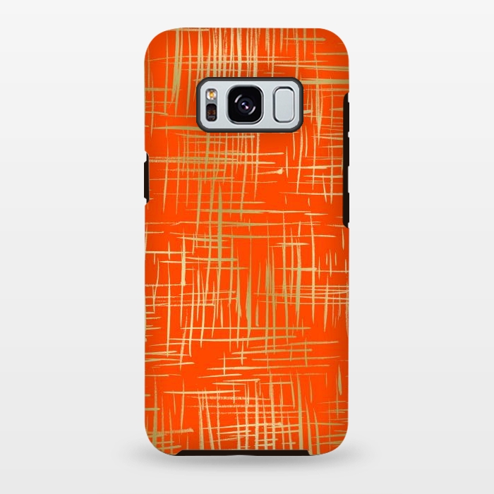 Galaxy S8 plus StrongFit Crosshatch Red by Caitlin Workman