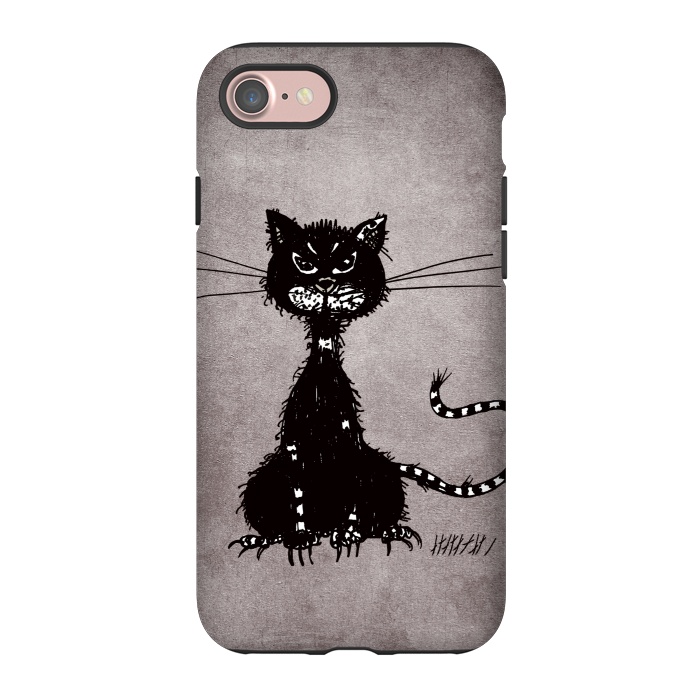 iPhone 7 StrongFit Ragged Evil Black Cat by Boriana Giormova