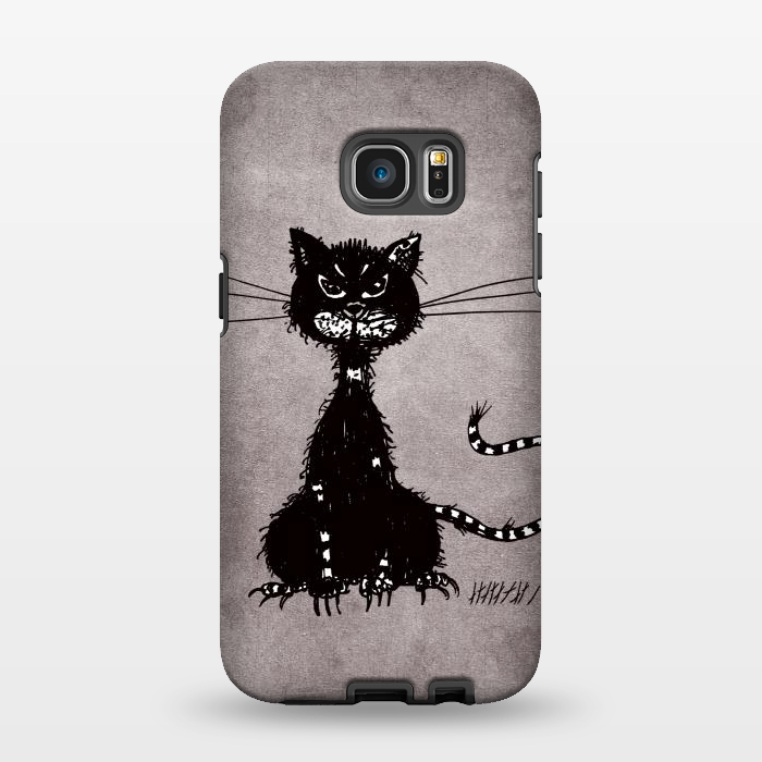 Galaxy S7 EDGE StrongFit Ragged Evil Black Cat by Boriana Giormova