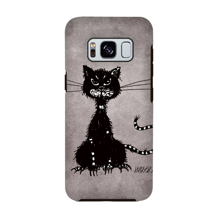 Galaxy S8 StrongFit Ragged Evil Black Cat by Boriana Giormova
