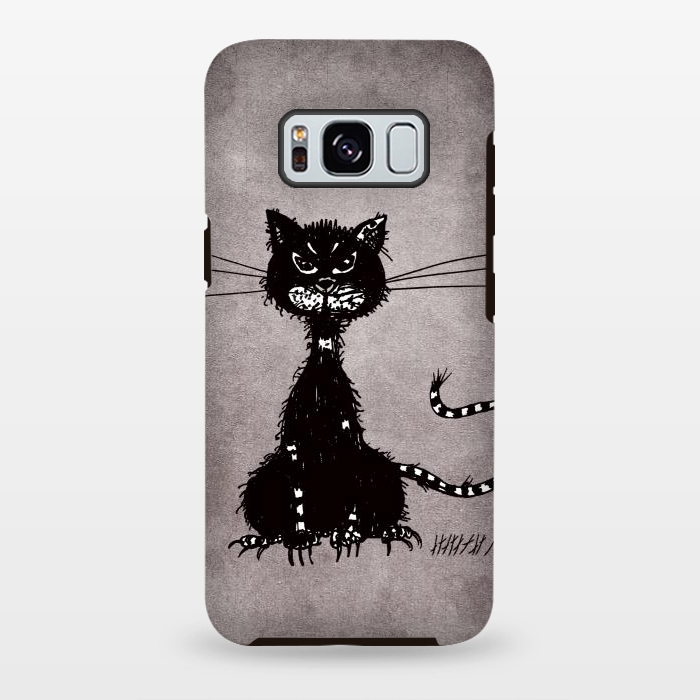 Galaxy S8 plus StrongFit Ragged Evil Black Cat by Boriana Giormova