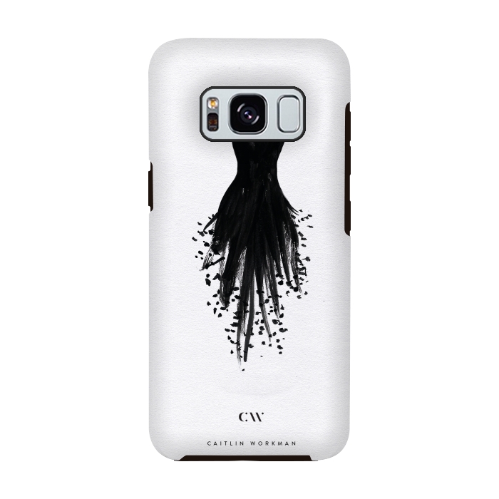 Galaxy S8 StrongFit Little Black Fringe Dress by Caitlin Workman