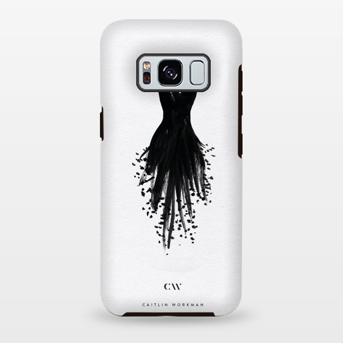 Galaxy S8 plus StrongFit Little Black Fringe Dress by Caitlin Workman