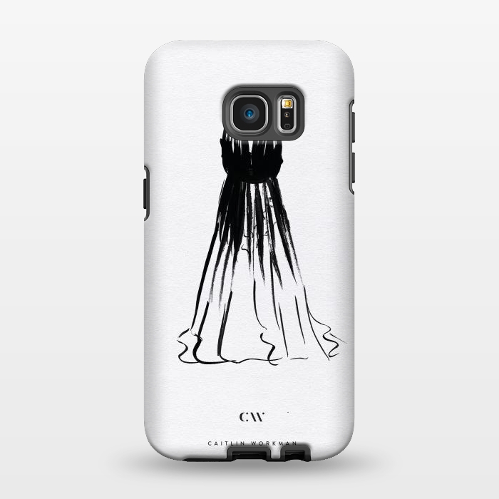 Galaxy S7 EDGE StrongFit Little Black Halter Dress by Caitlin Workman