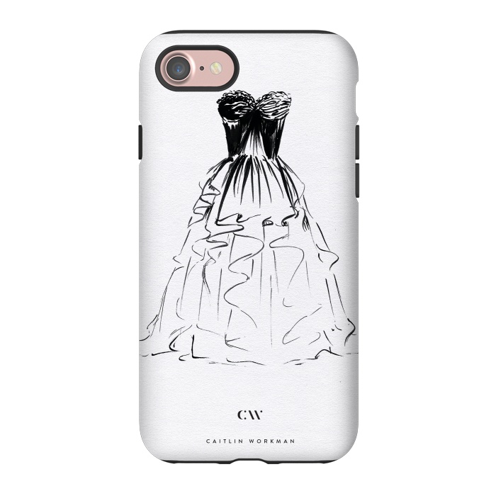iPhone 7 StrongFit Little Black Ball Gown Dress by Caitlin Workman