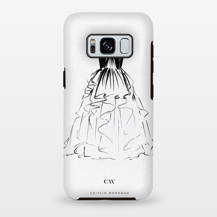 Galaxy S8 plus StrongFit Little Black Ball Gown Dress by Caitlin Workman