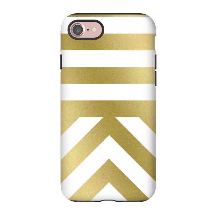 iPhone 7 StrongFit Gold Chevron Stripes by Caitlin Workman