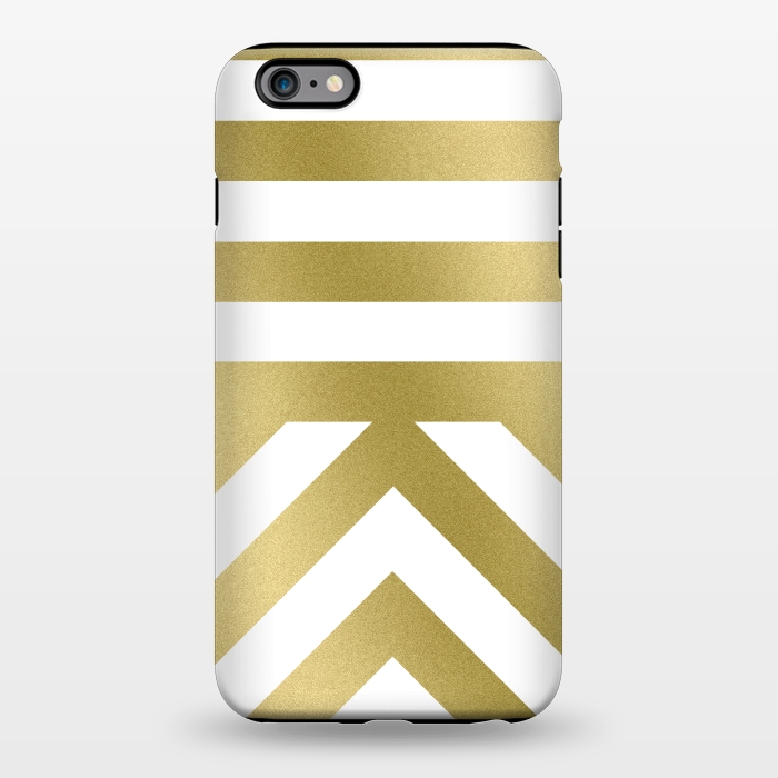 iPhone 6/6s plus StrongFit Gold Chevron Stripes by Caitlin Workman