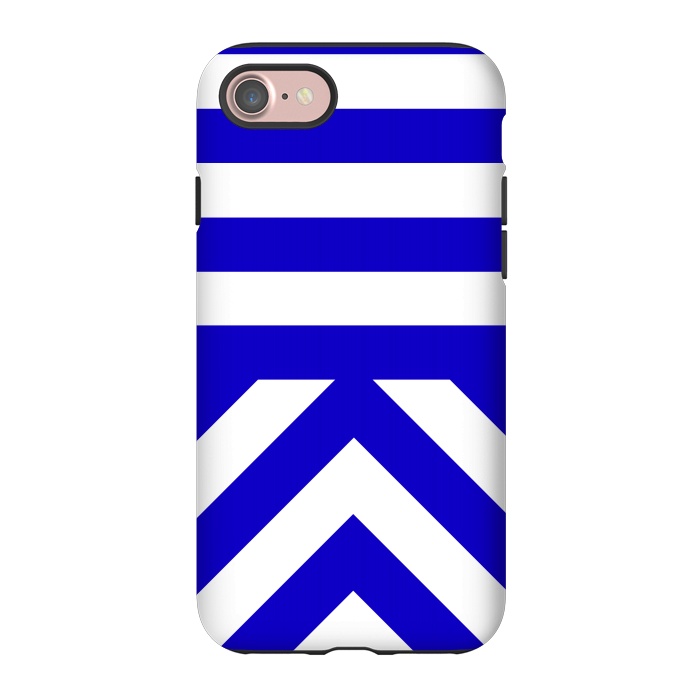 iPhone 7 StrongFit Blue Stripes by Caitlin Workman